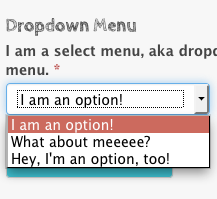 Dropdown menu